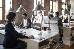 office setting stock photo